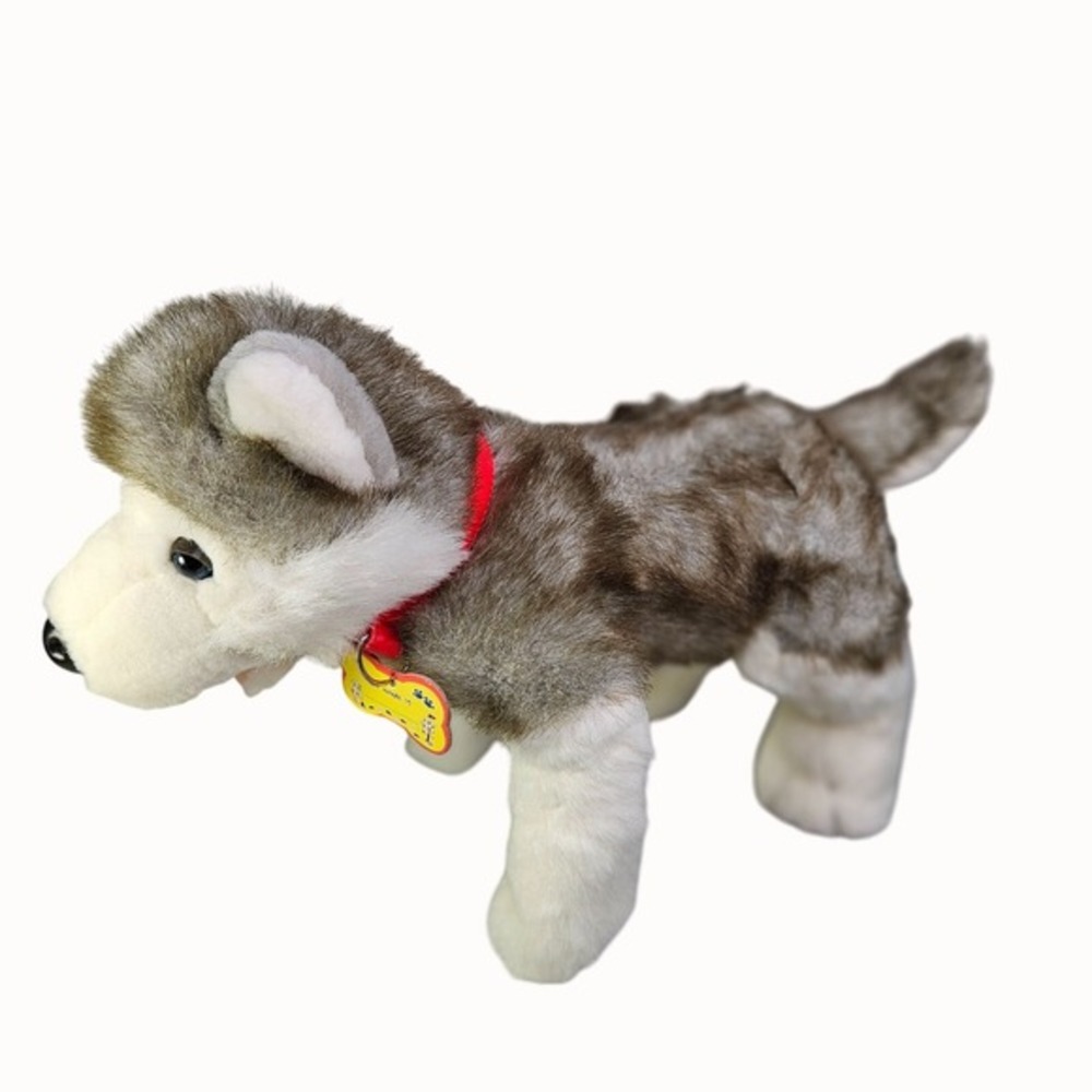 Build A Bear BABW 18 Inch Grey White‎ Wolf Husky Dog Plush Stuffed Animal Toy